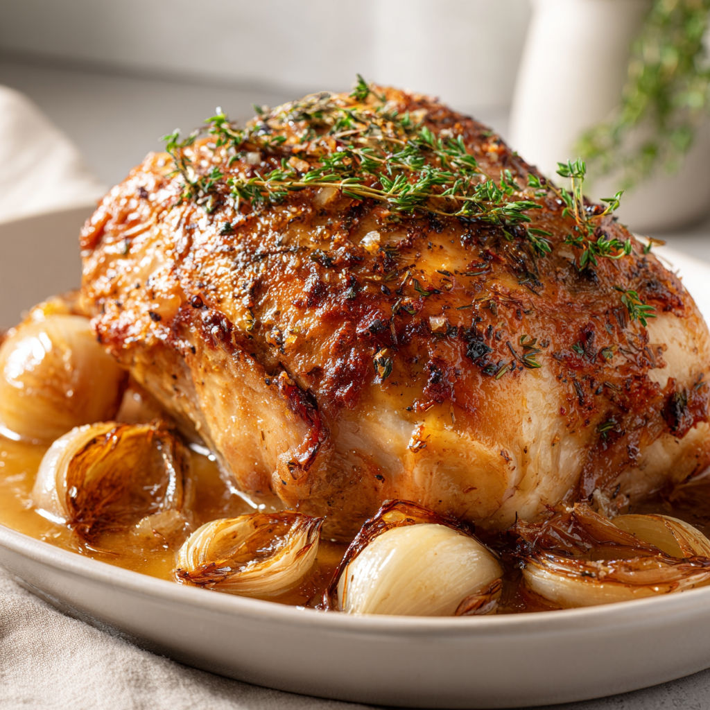 Plat familial de dinde rôtie, simple et goûteuse