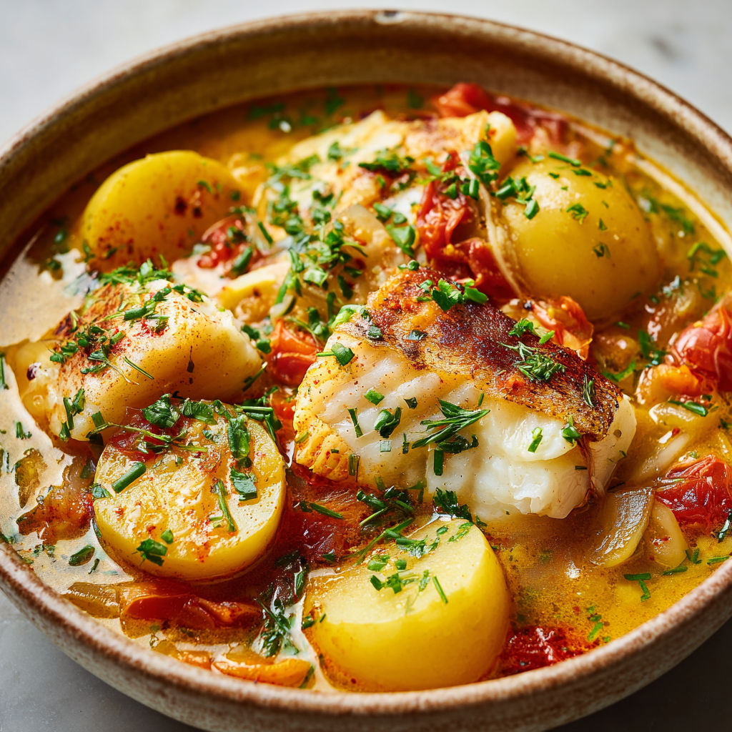 Marmite de cabillaud parfumée au safran, préparée à la maison façon Sud.
