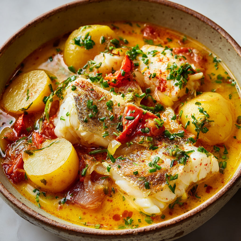 Cabillaud en bouillon parfumé, légumes fondants et notes de vin blanc.