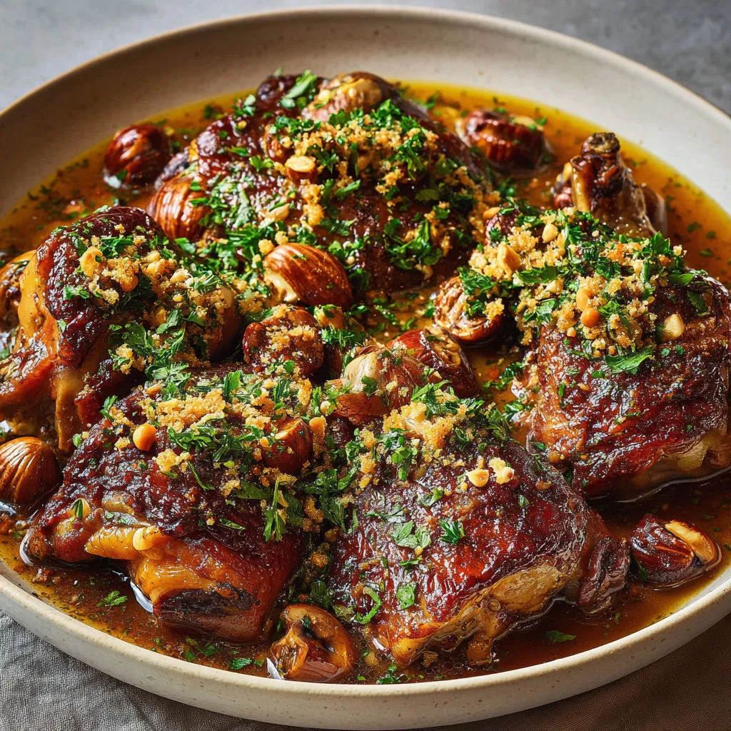 Dindon moelleux saucé au vin blanc, châtaignes grillées et arômes festifs.