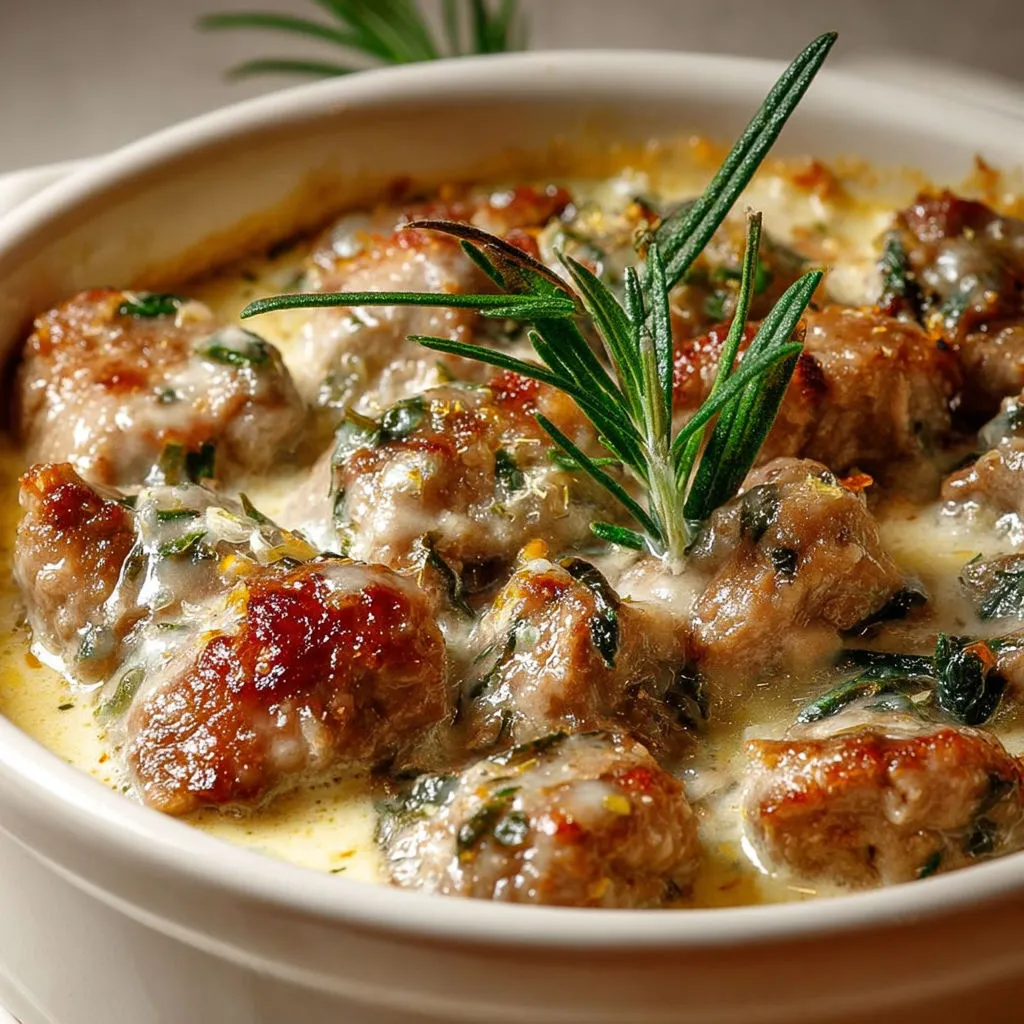 Veau mijoté extra fondant, sauce crème fromage et romarin.