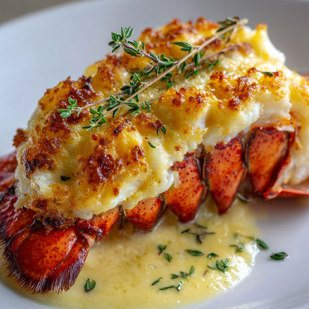 Demi-homards nappés d’une sauce mousseuse au champagne, tout en élégance.