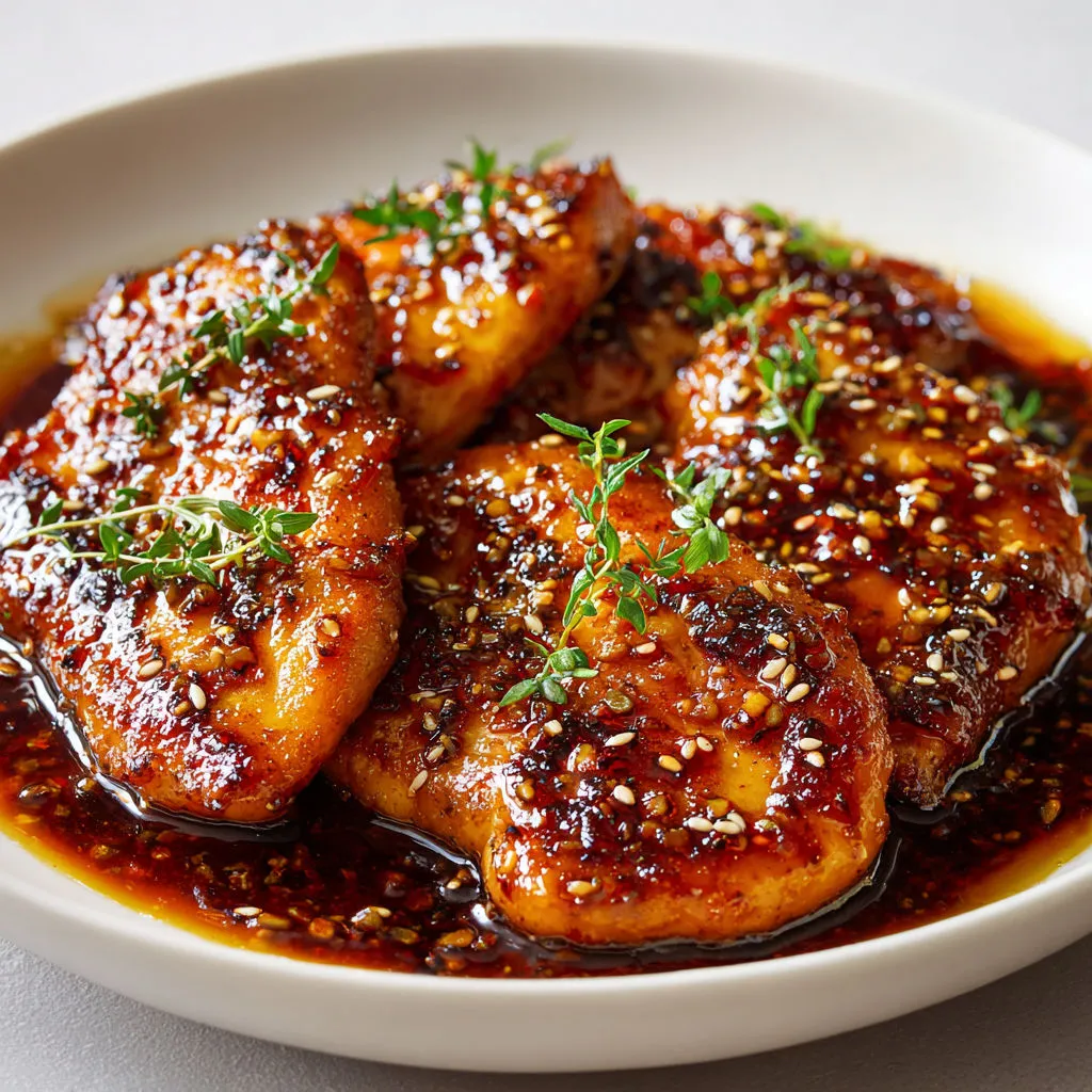 Escalopes moelleuses nappées de sauce soja au miel et ail tout doux.