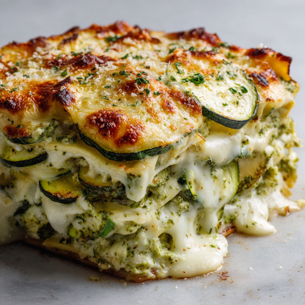 Gratin courgette mozzarella avec des herbes fraîches.