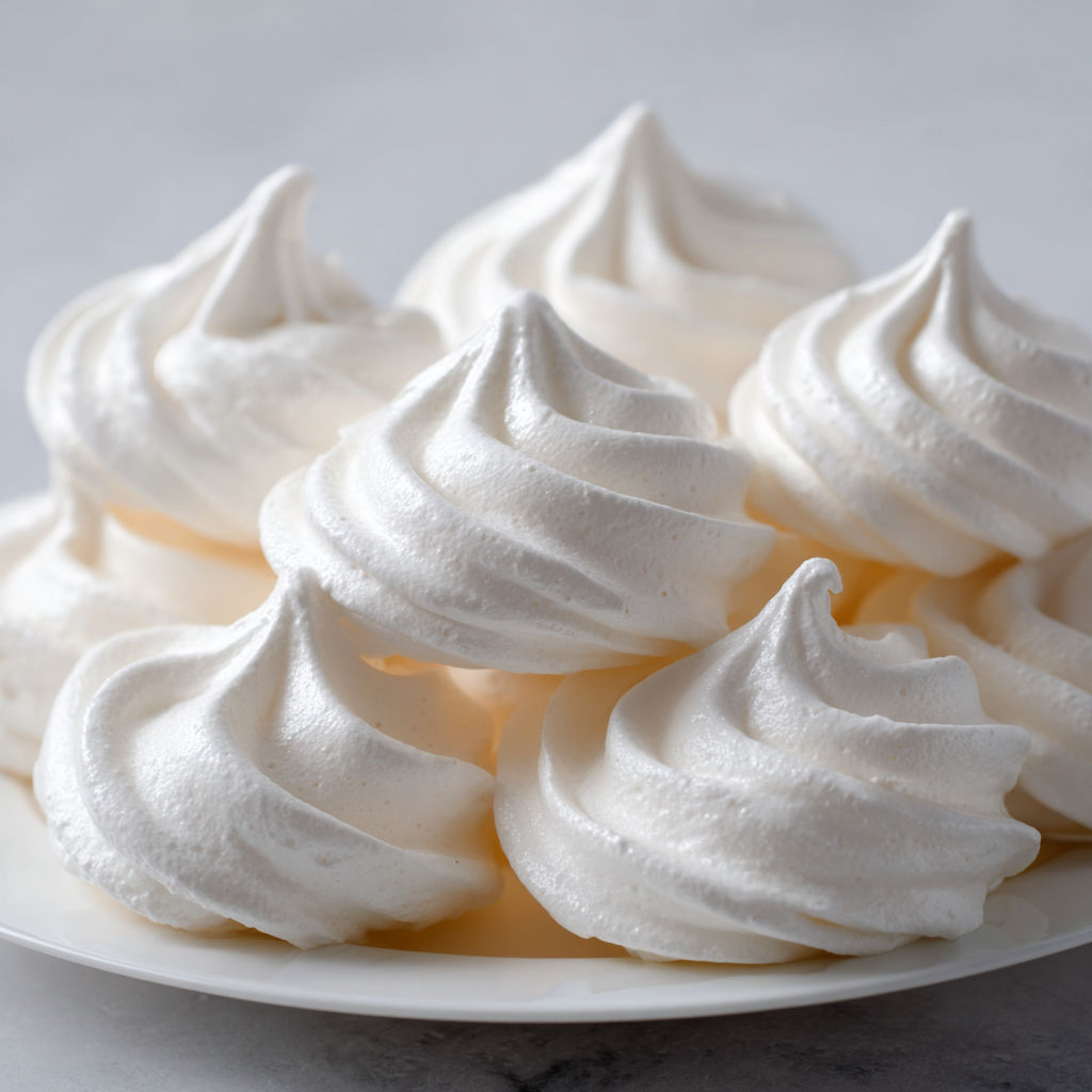 Meringue française légère, craquante et cuite doucement.