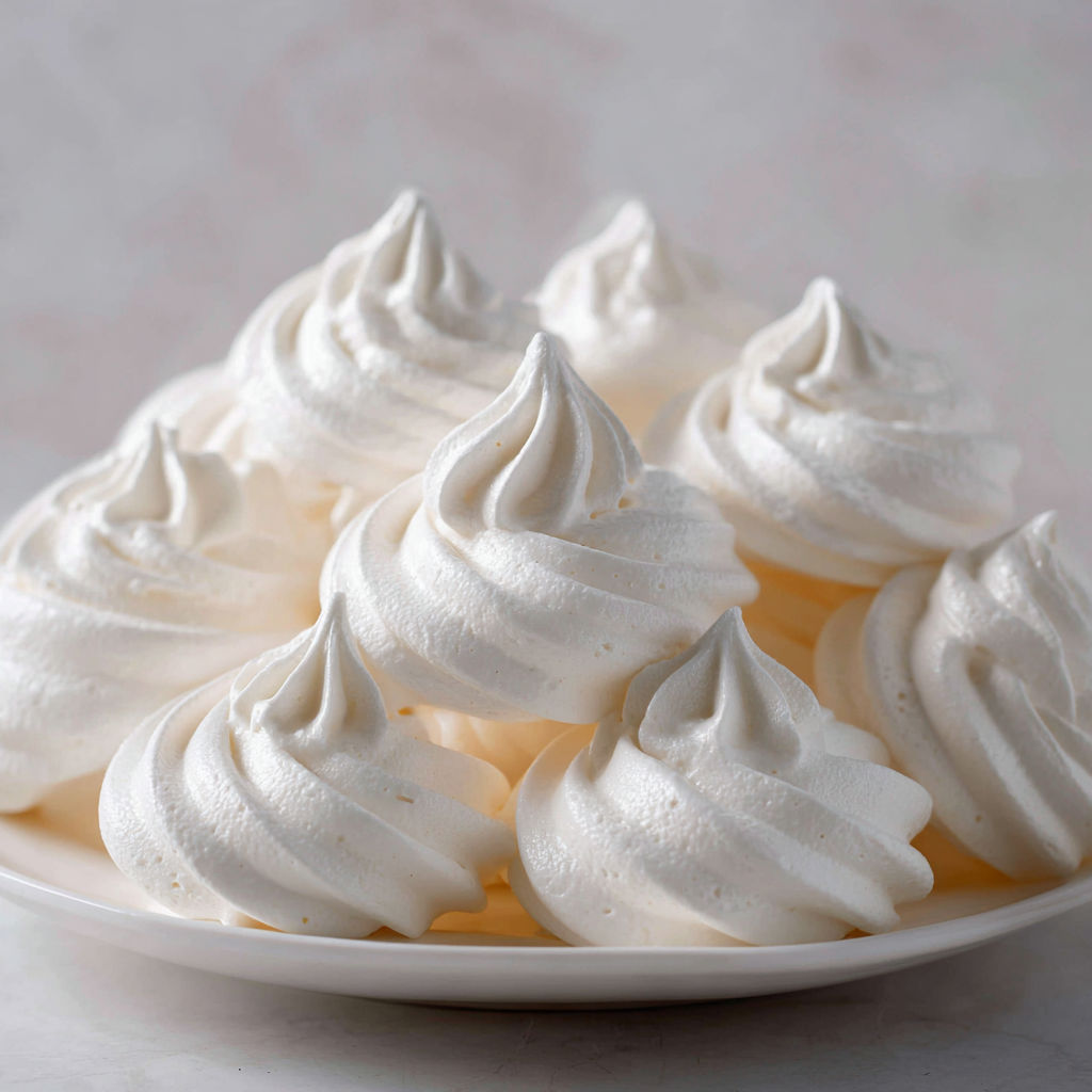 Jolie meringue moelleuse, séchée tout doucement au four.