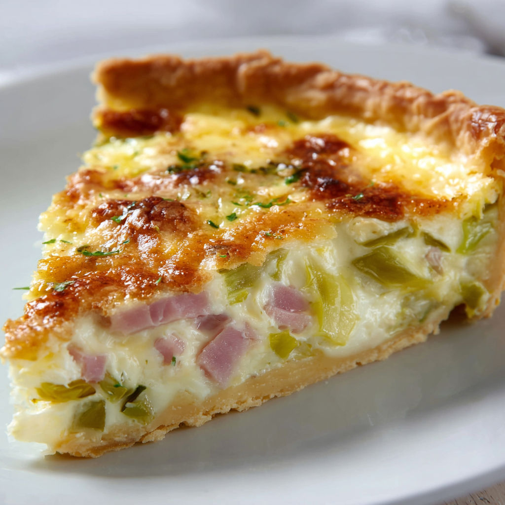 Tarte Légère Poireaux Jambon Savoureuse.