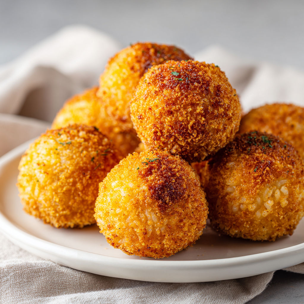 Des boules dorées et croustillantes au fromage, prêtes à déguster.