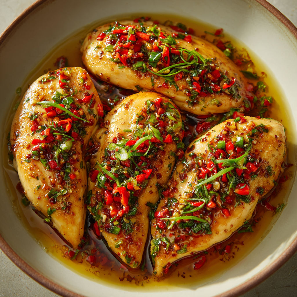 Poulet léger parfumé aux épices.