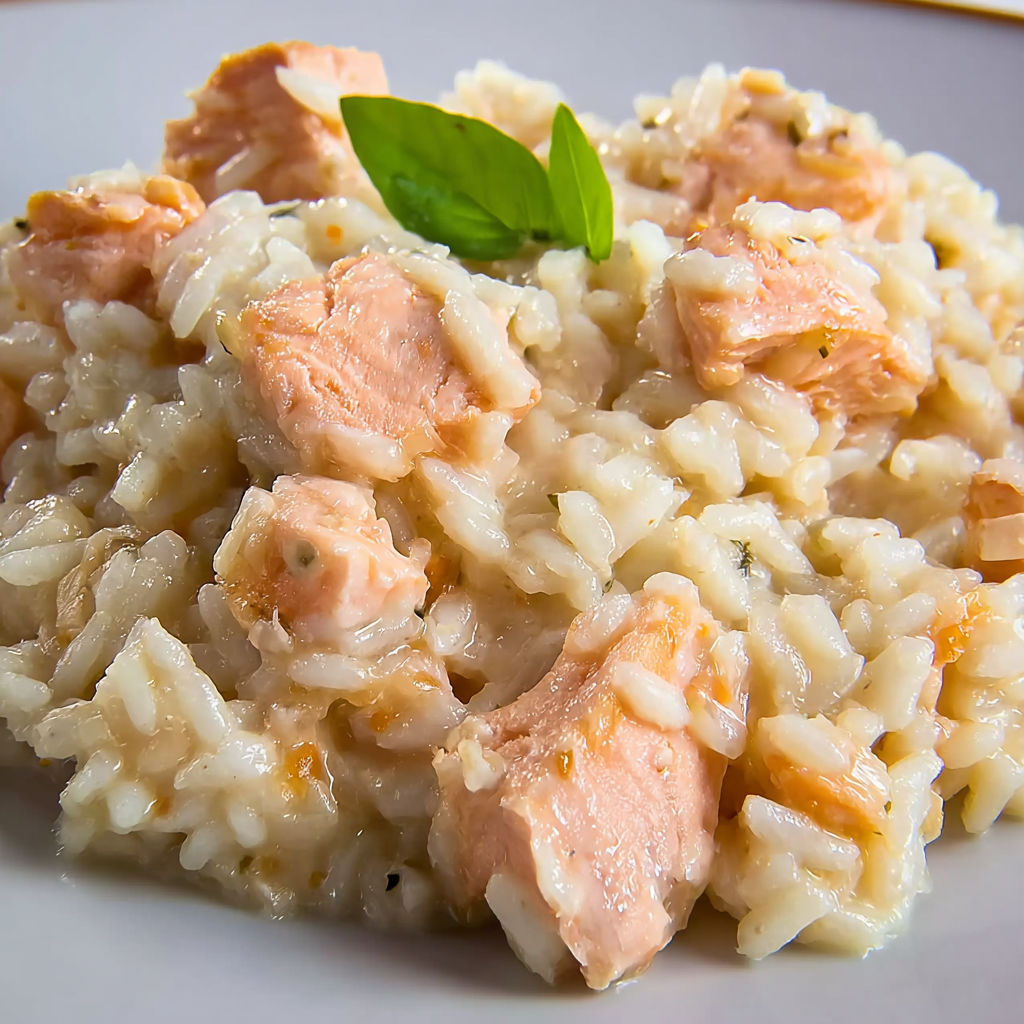 Un risotto express au saumon façon Cookeo.