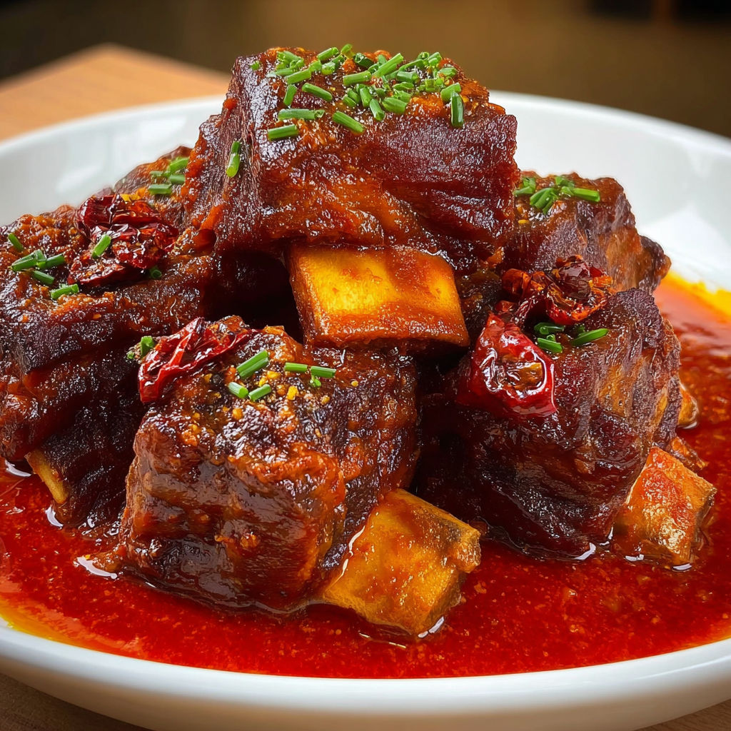 Côtes de bœuf tenders mijotées longtemps dans une sauce tomate épicée aux herbes.