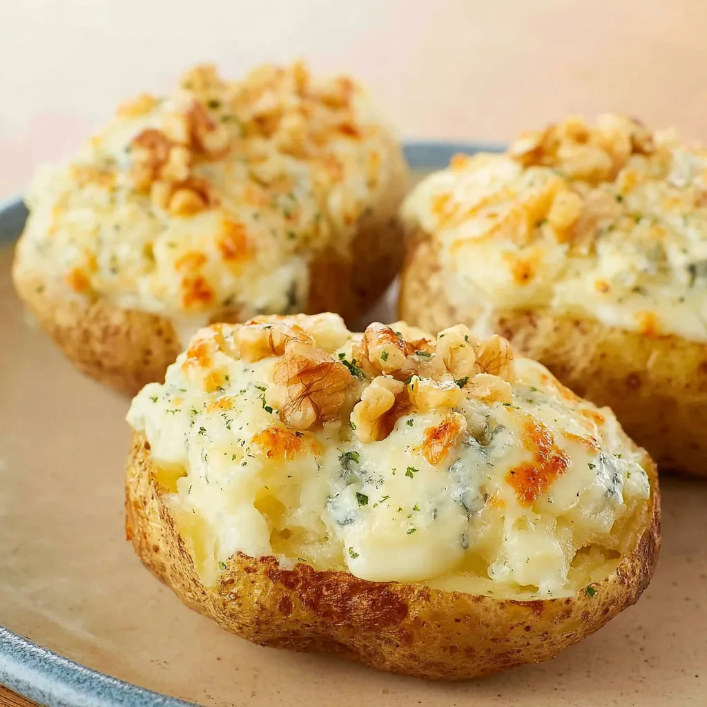 Pommes de terre gourmandes au roquefort façon bistrot.
