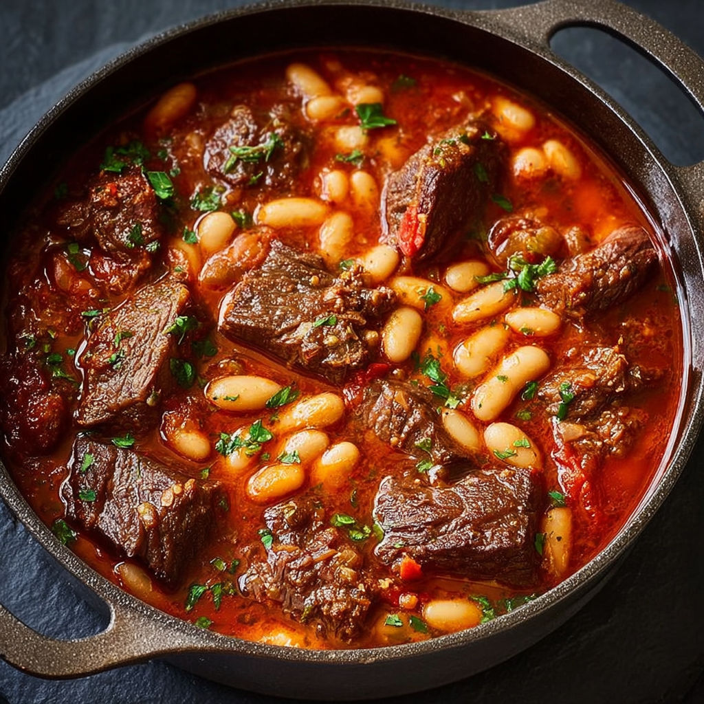 Loubia : Haricots Blancs et Bœuf Fondant longuement mijoté.