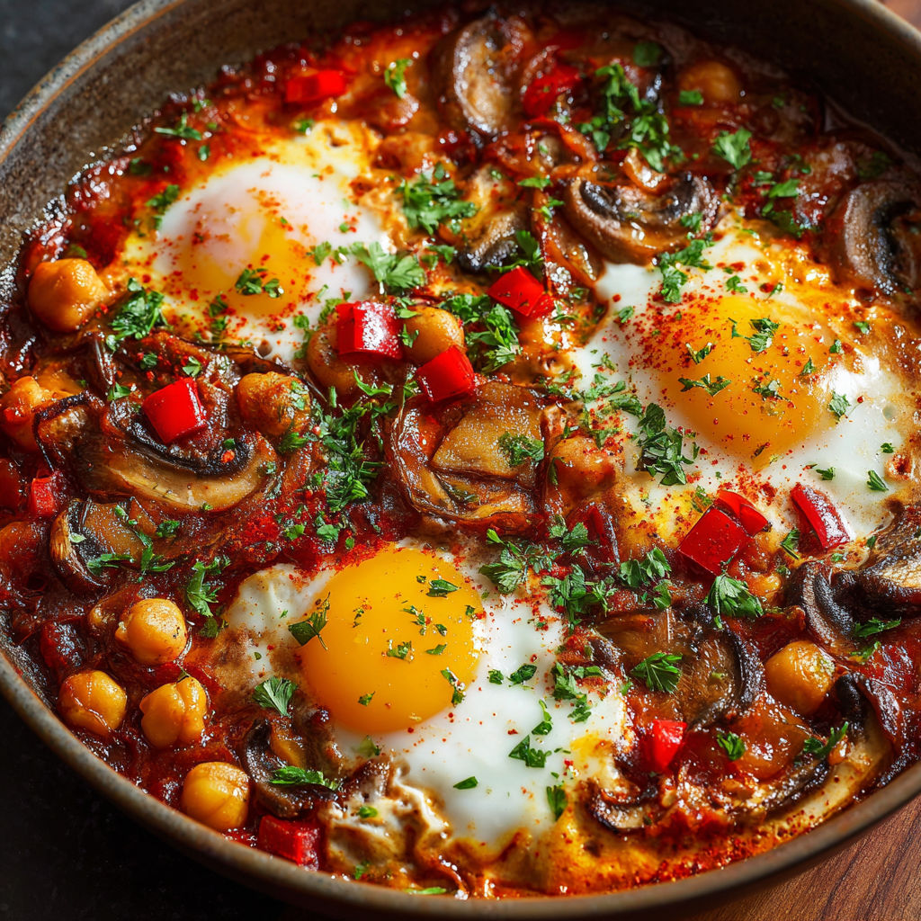 Chakchouka d’hiver présentée dans un bol en terre cuite.