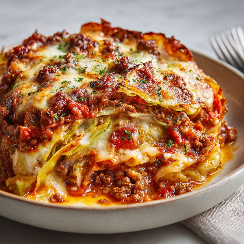 Des lasagnes servies sur une assiette avec des couverts.