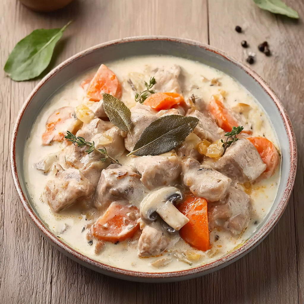 Blanquette de veau light au Thermomix, facile et rapide à faire.