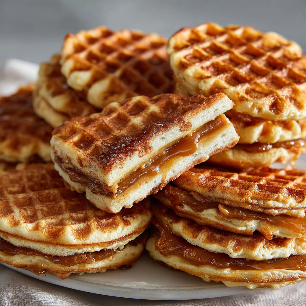 Des gaufres flamandes garnies de cassonade et beurre.