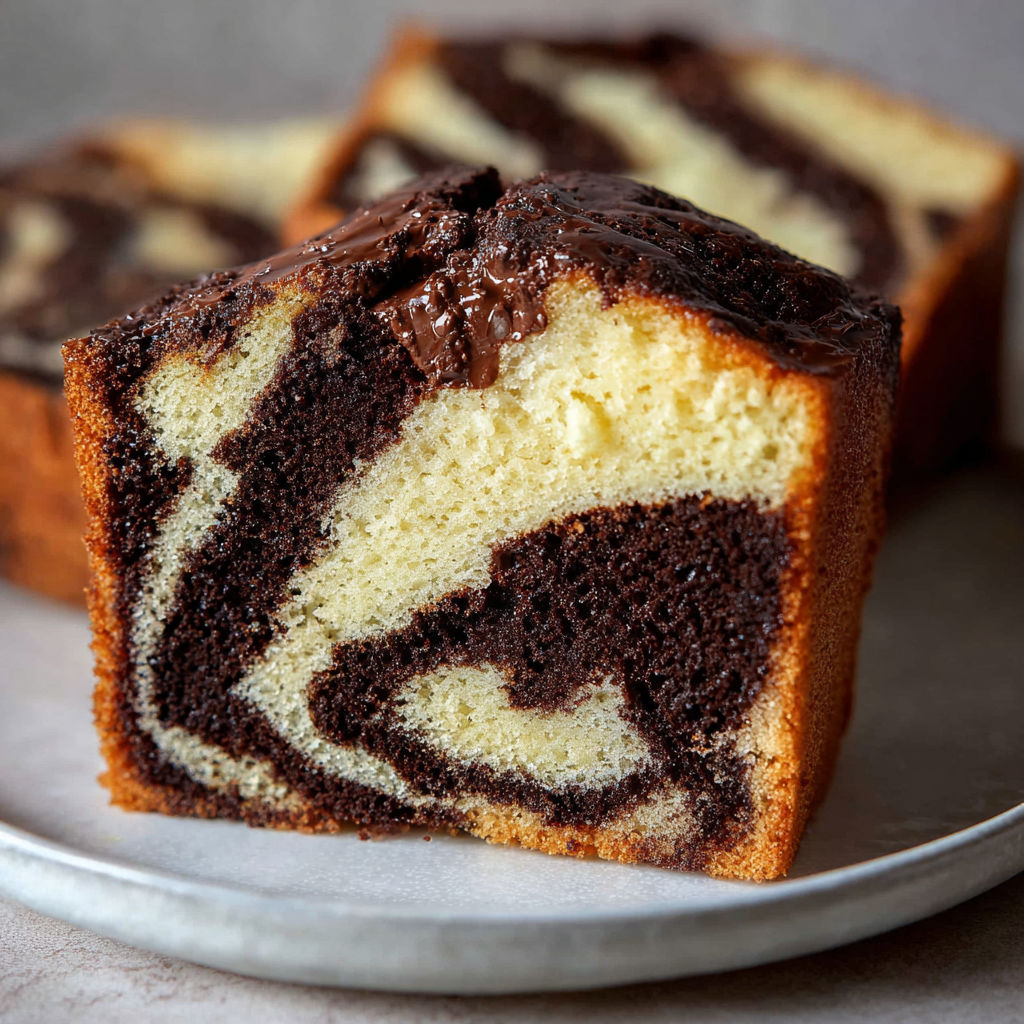 Délicieux marbré vanille et chocolat, moelleux avec des nuances visuelles parfaites.