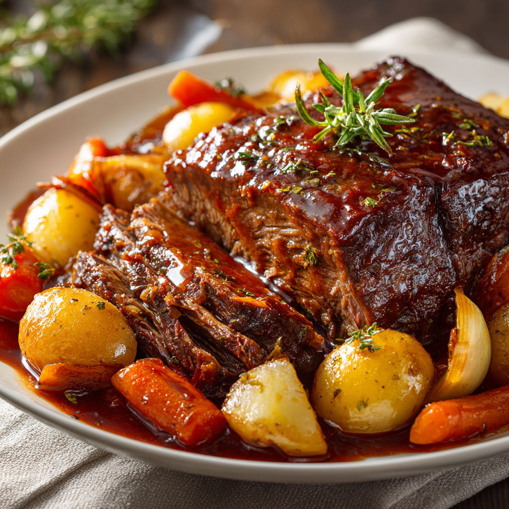 Un bœuf braisé au vin rouge ultra fondant, parfait à partager.