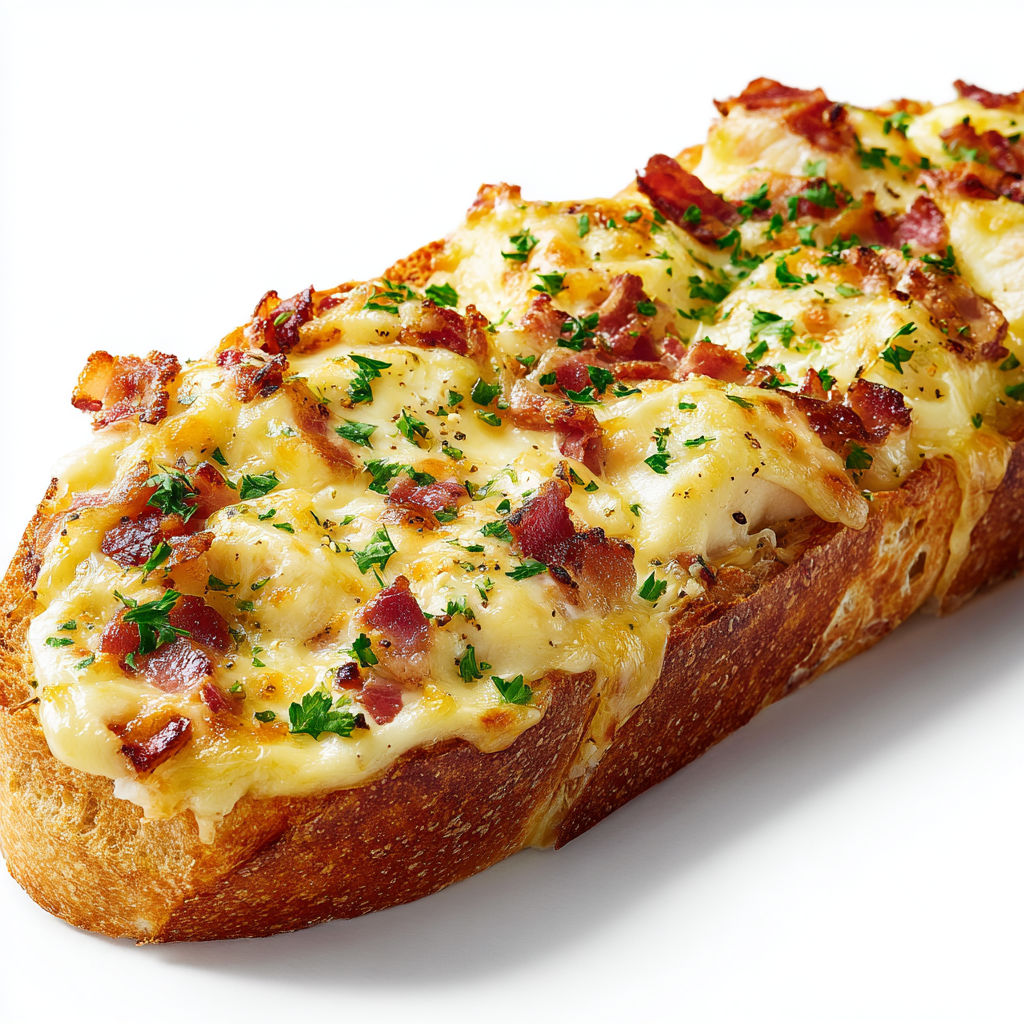 Baguette bien croustillante garnie à la raclette fondue.