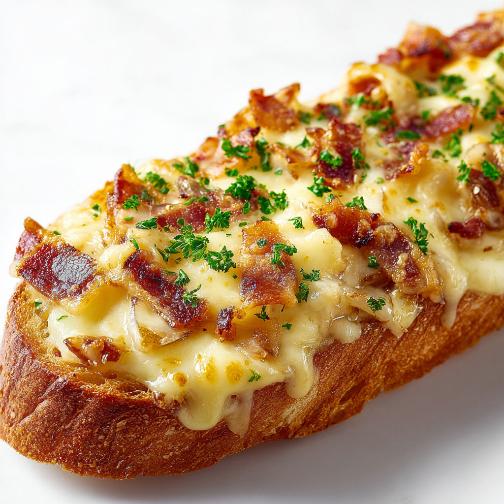 Baguette chaude façon raclette à partager en toute convivialité.