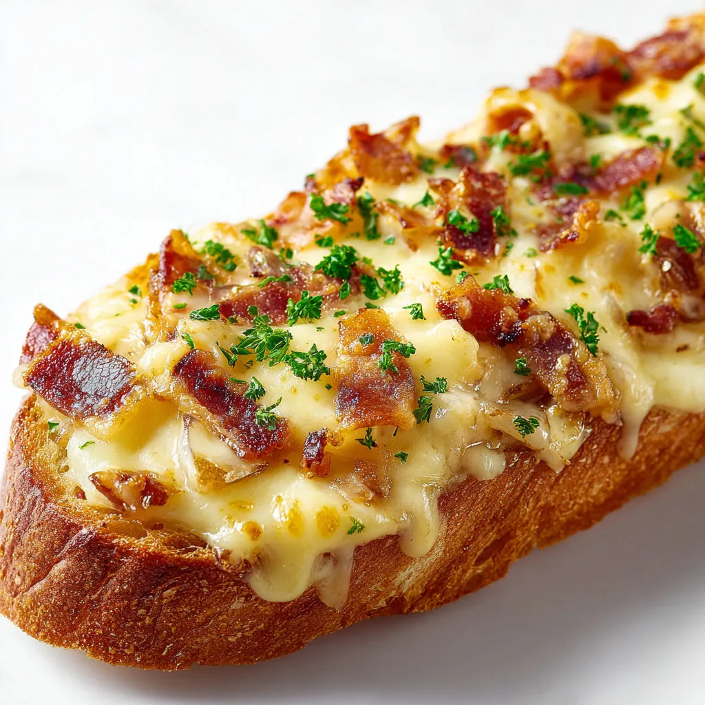 Baguette chaude façon raclette à partager en toute convivialité.