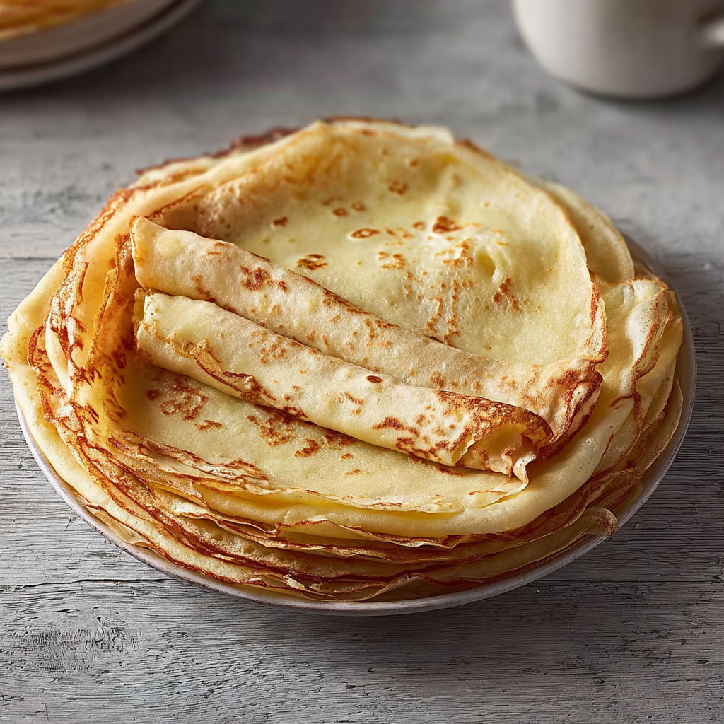 Crêpes ultra moelleuses à la vanille et sucre tout simple.