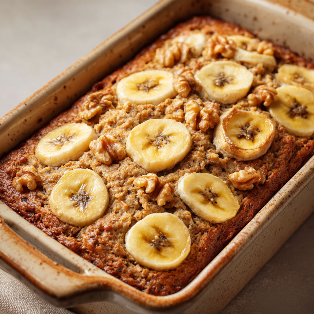 Un gâteau à base de bananes mûres et d'avoine, parfait pour une pause sucrée saine.