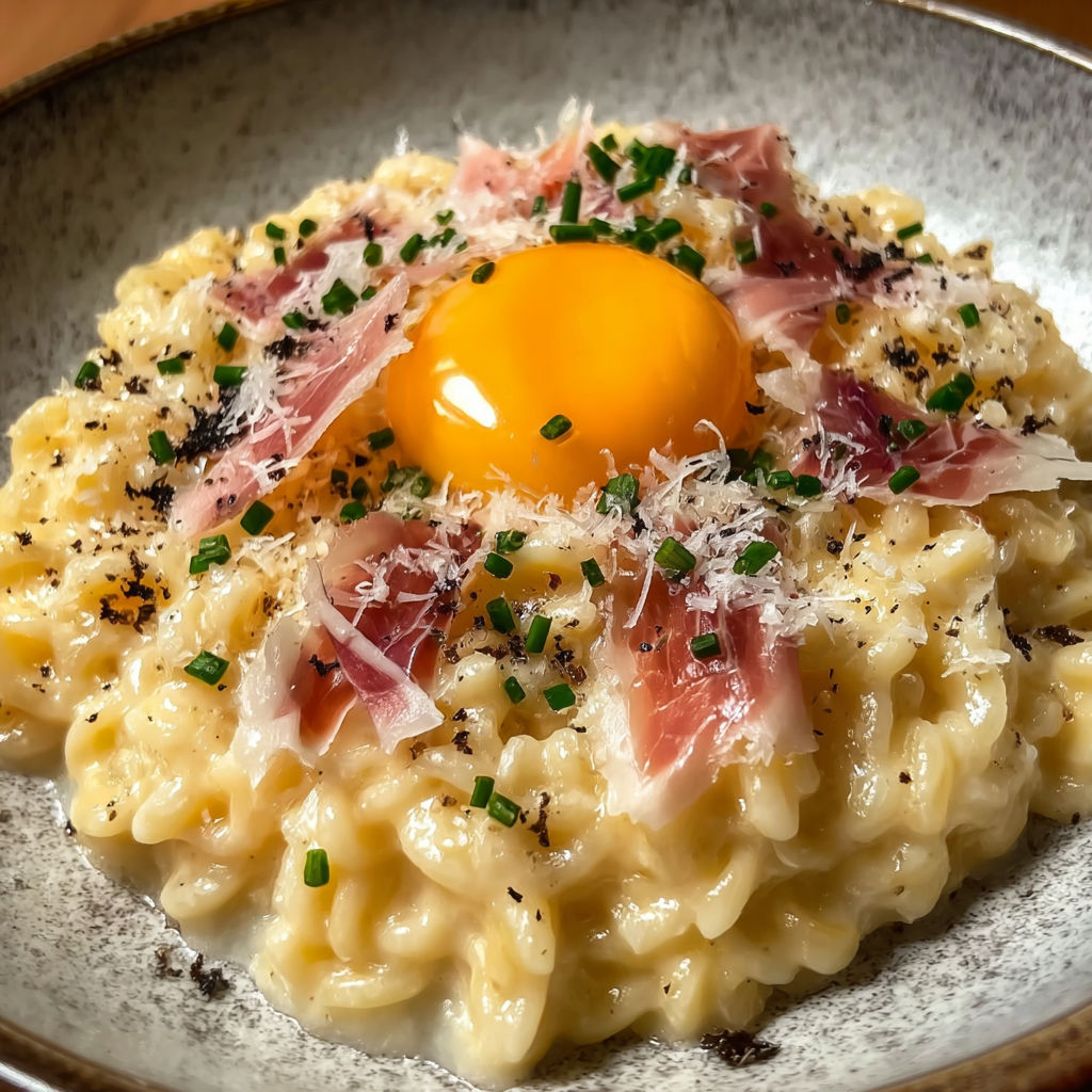Coquillettes façon risotto à la truffe ultra crémeuses.