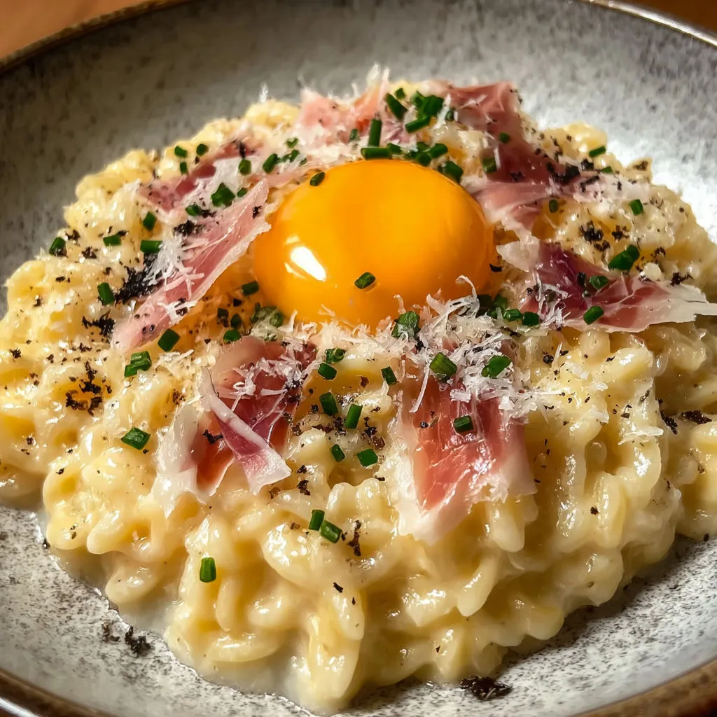 Coquillettes façon risotto à la truffe ultra crémeuses.