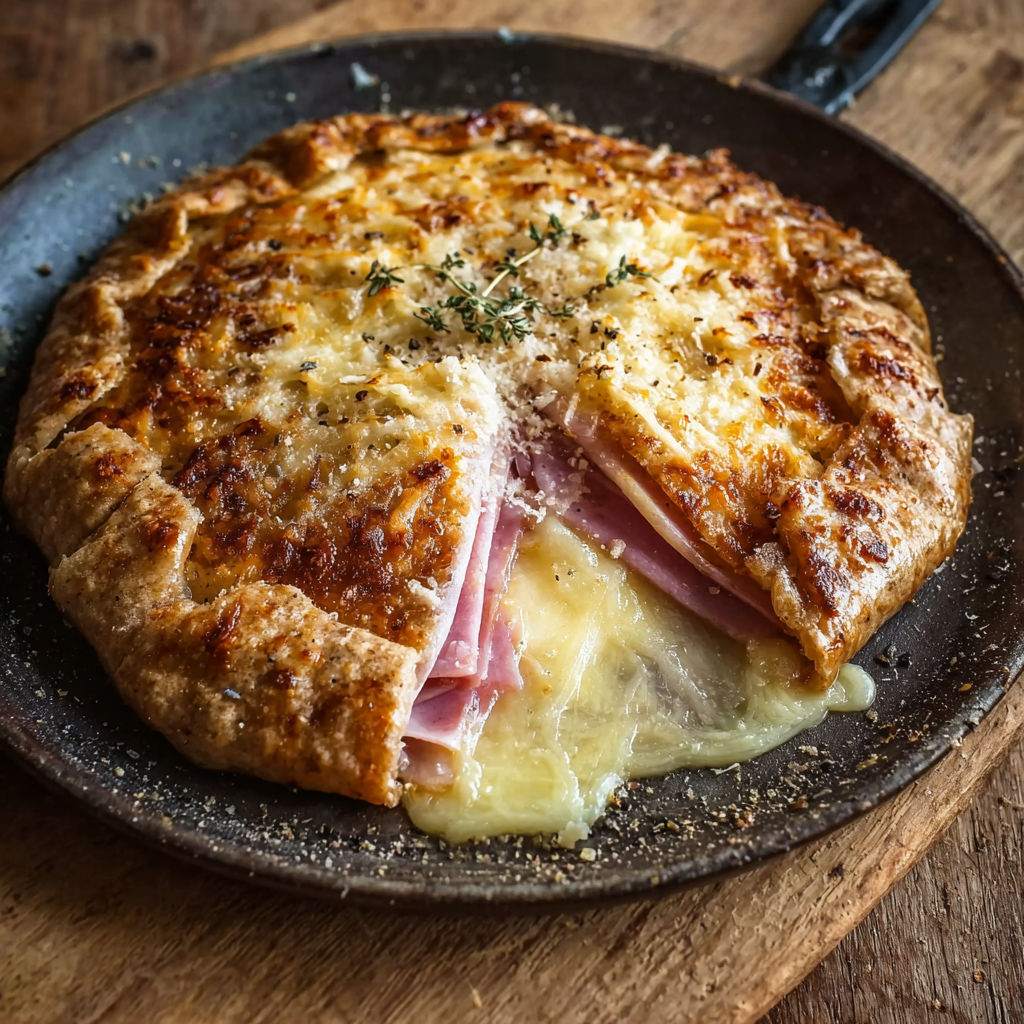 Délicieuse Galette Bretonne, Jambon Moelleux et Fromage Fondant.