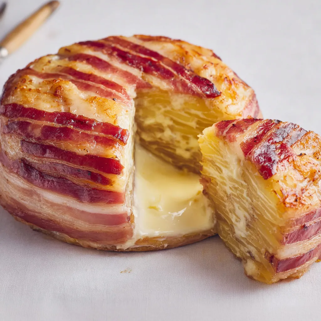 Gratin de Pommes de Terre au Reblochon ultra fondant.