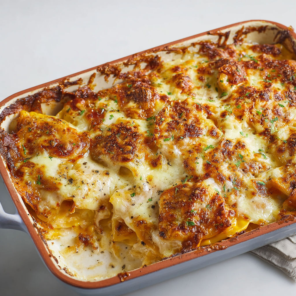 Gratin de ravioles au comté tout fondant, 5 ingrédients seulement.