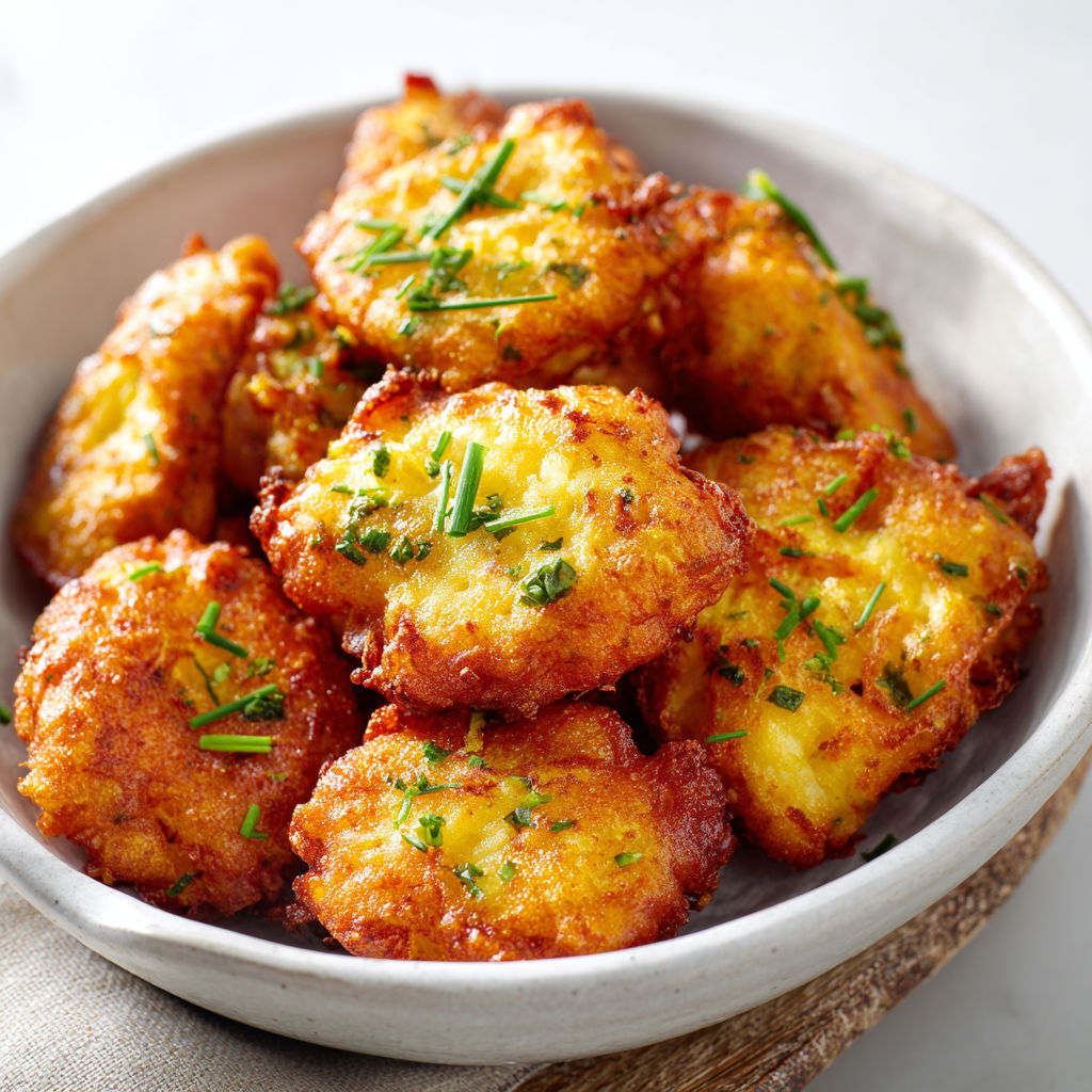 Assiette d’accras de morue croustillants maison.