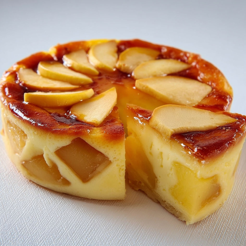 Un dessert aux pommes et yaourt, servi avec morceaux de fruits frais.