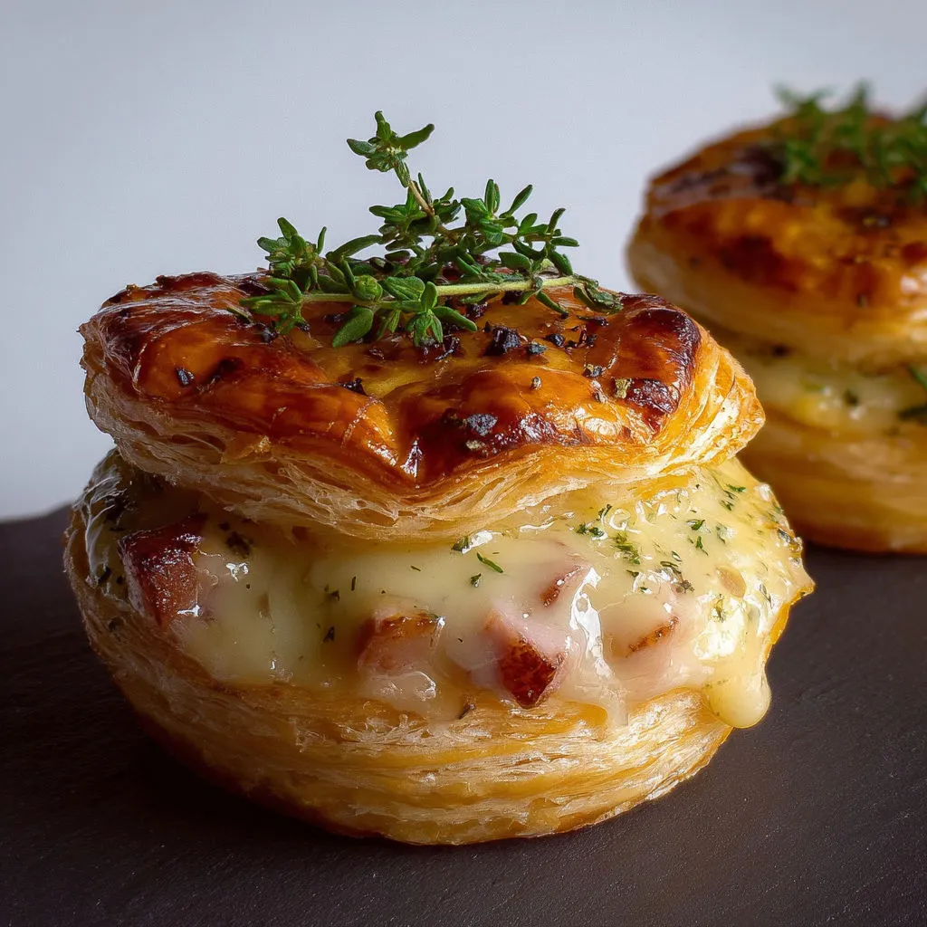 Feuilletés montagnards gourmand lardons et fromage : saveur d’Alpes croustillante.