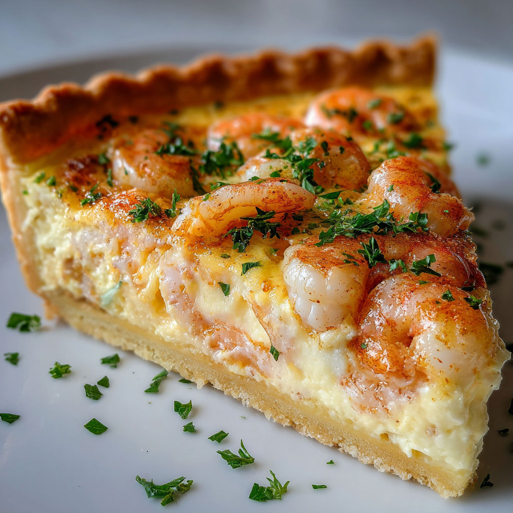 Tarte Savoureuse aux Crevettes et Fromage, inspiration Floride.