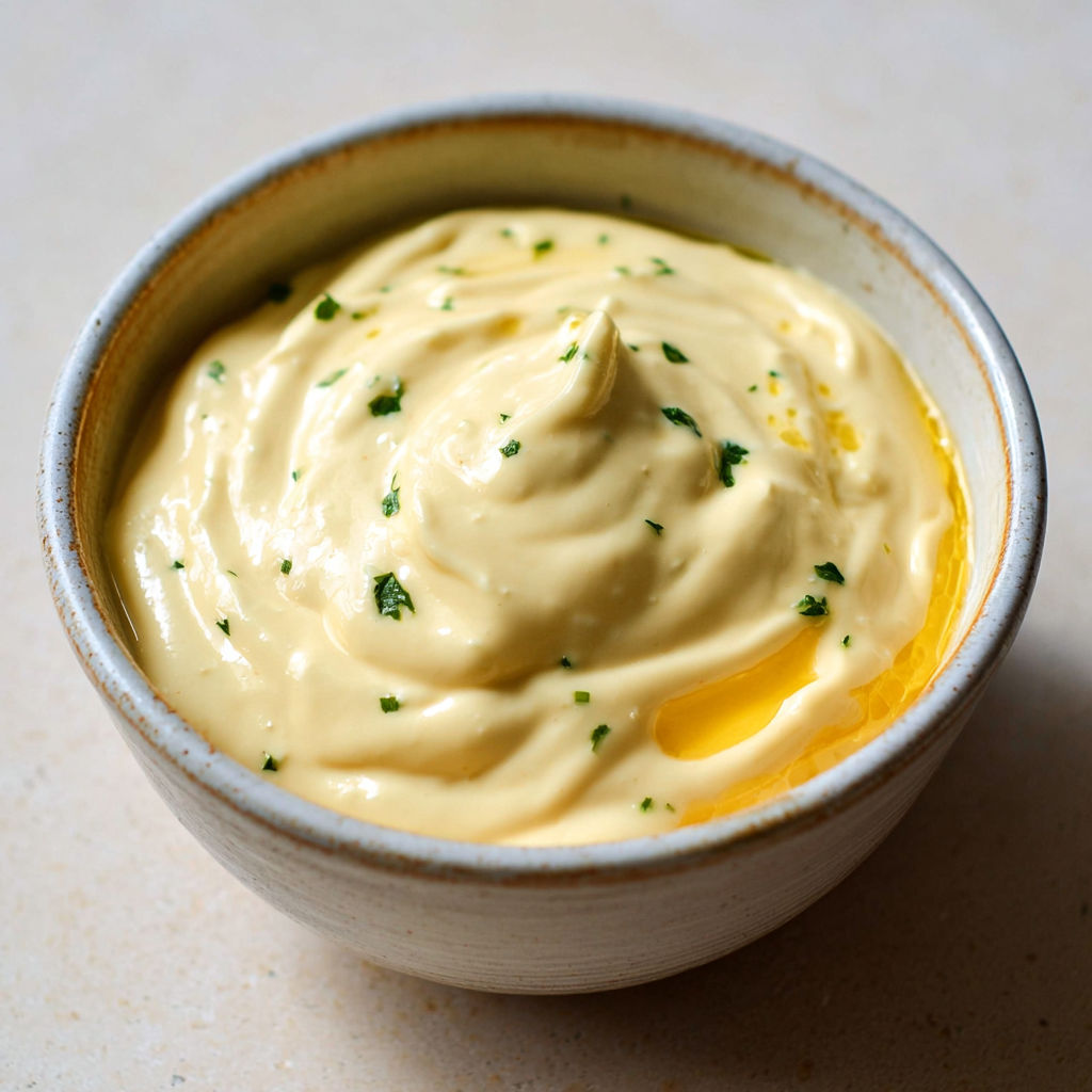 Aïoli marseillais bien crémeux, avec tout l'arôme de l'ail.