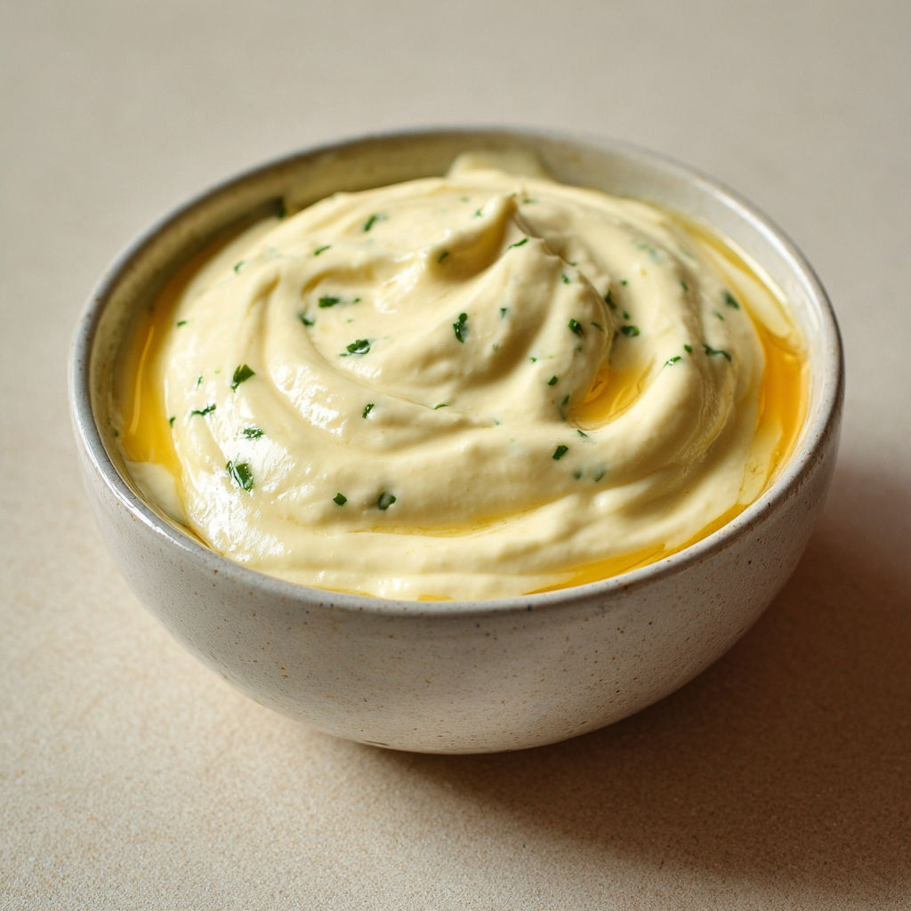 Aïoli maison à l'huile d'olive, texture crémeuse et arôme authentique.