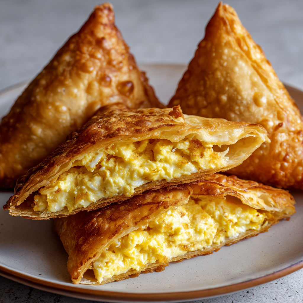 Triangles Feuilletés Œufs Ultra Crémeux à la Vache Qui Rit.