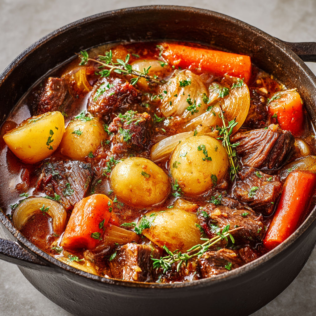 Navarin d’Agneau Ultra-Rapide au Cookeo, Légumes Doux et Bouquet Garni.