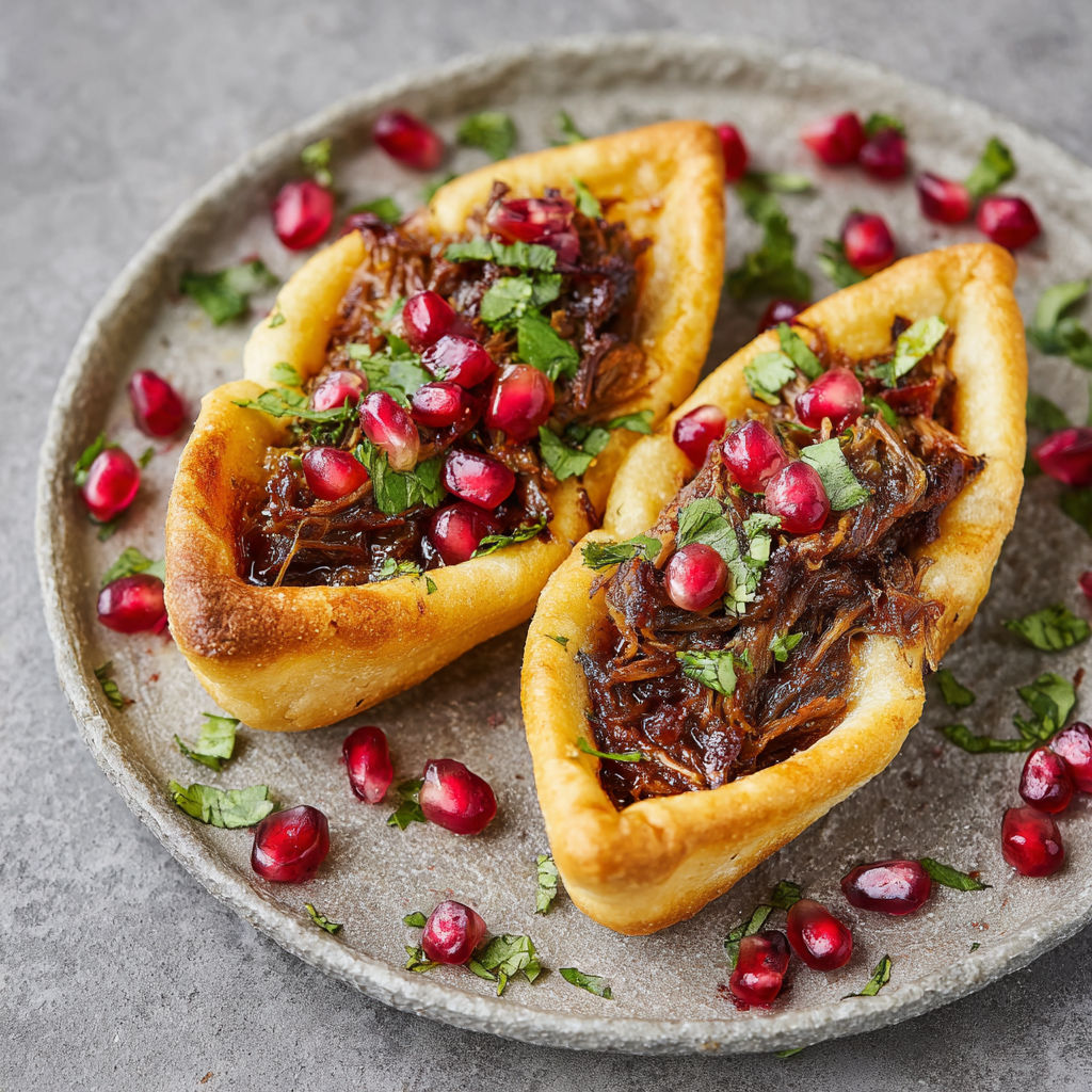 Barquettes feuilletées à l’agneau et épices orientales croquantes.