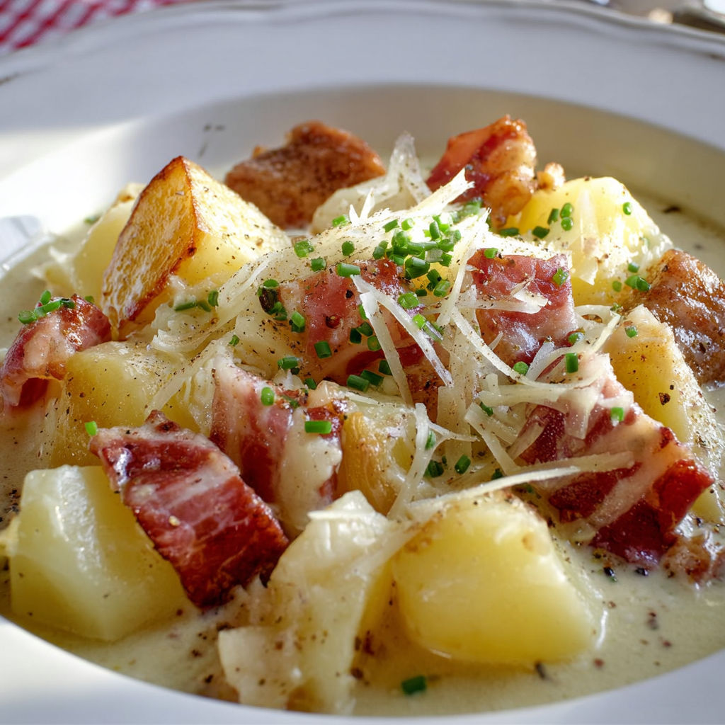 Un bol rempli de navets avec fromage fondu.