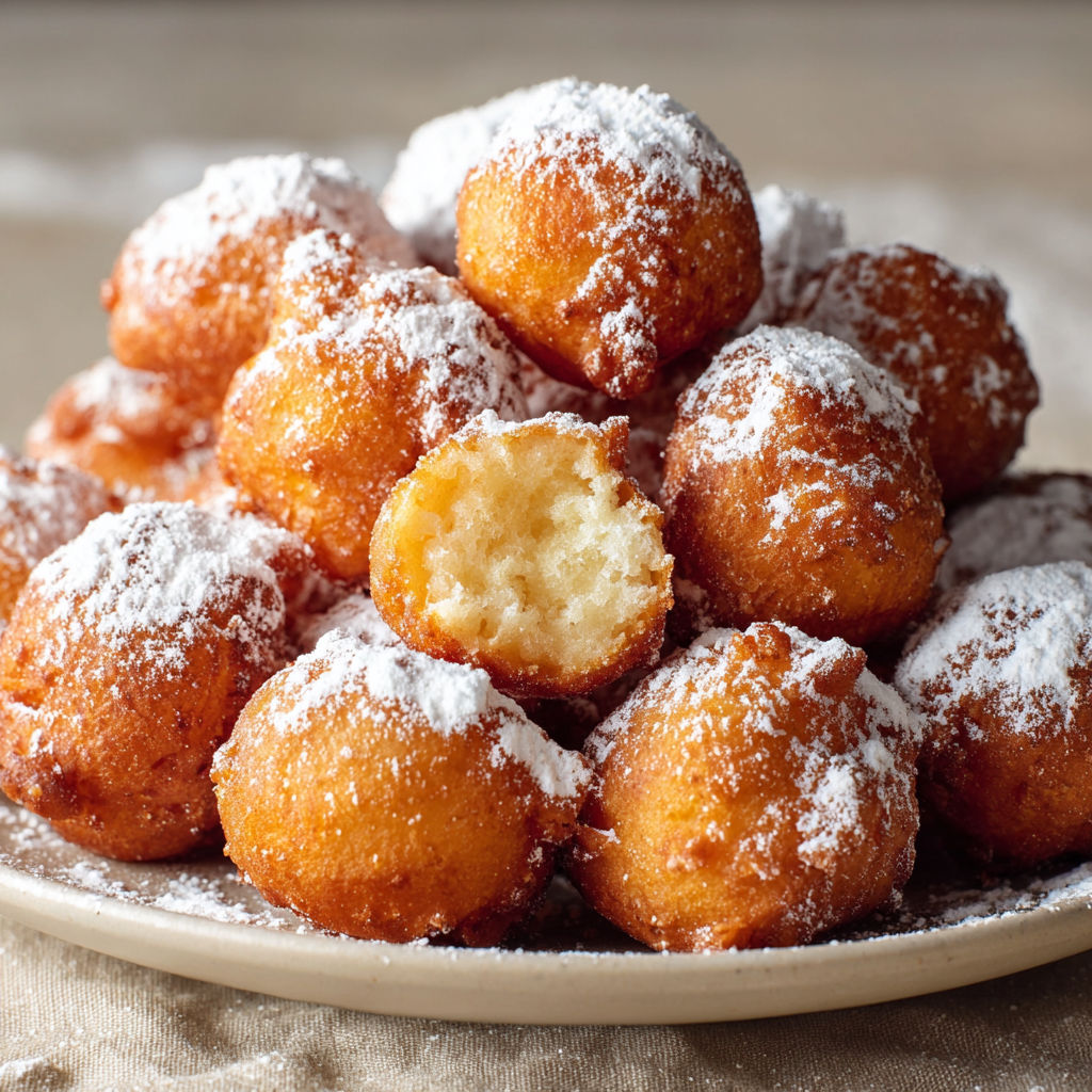 Beignets Suisses Dodus Tournés dans le Sucre Glace.