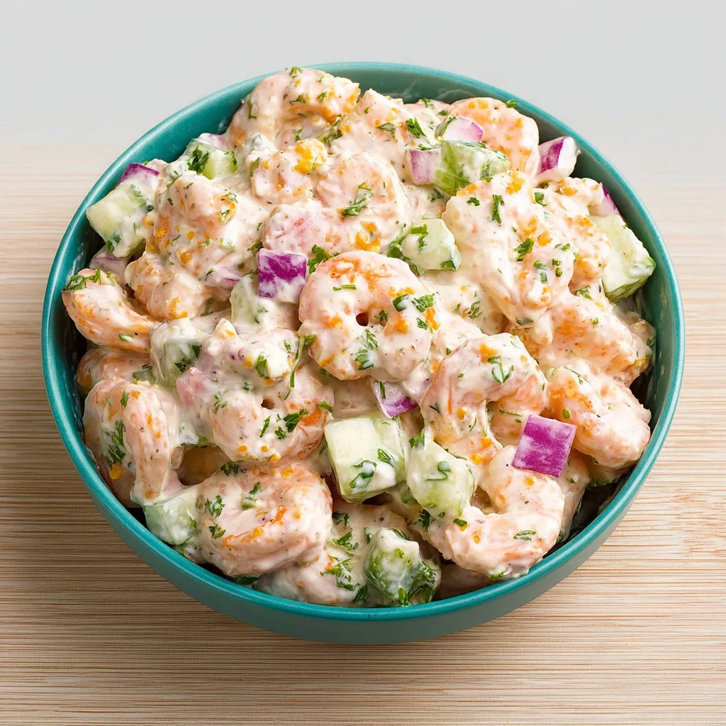 Salade Fraîcheur de Crevettes à la Sauce Citron et Moutarde.