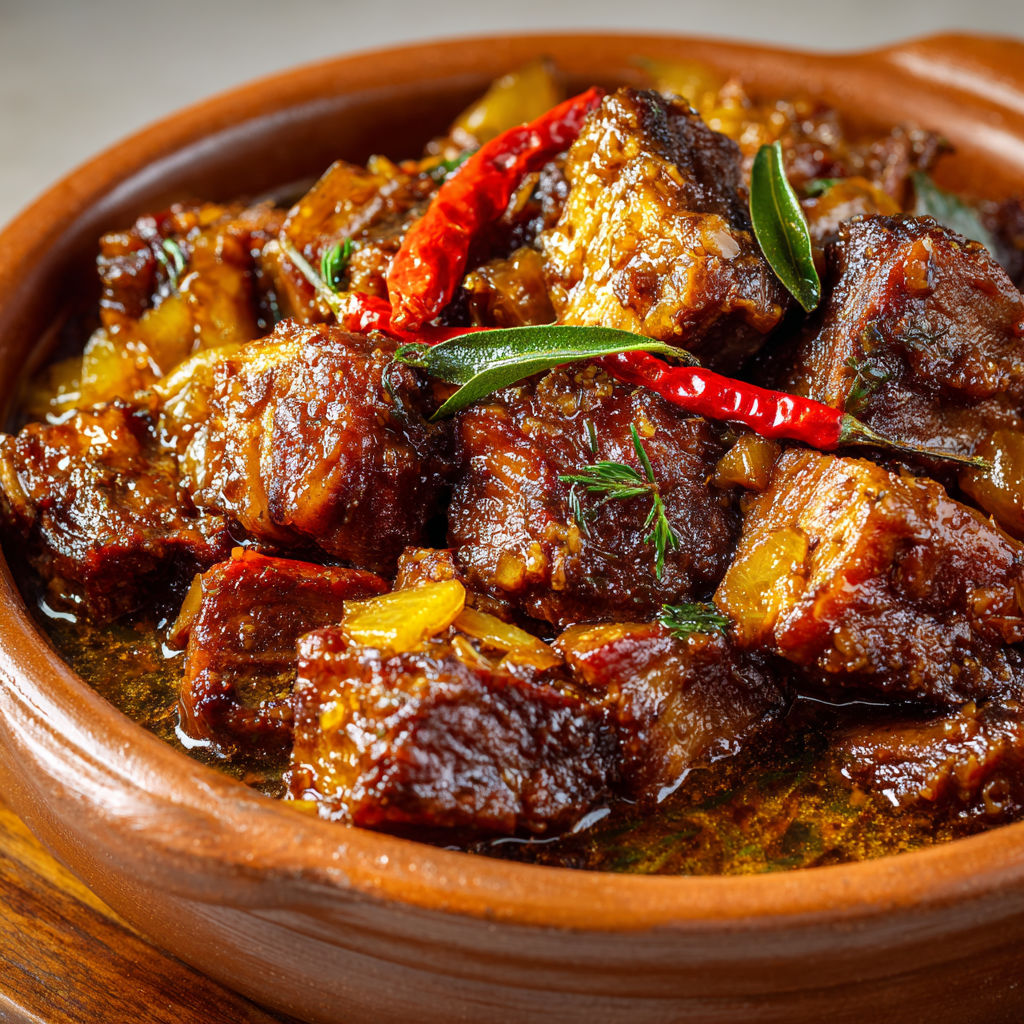Un mets de porc fondant mijoté aux épices créoles et herbes parfumées.