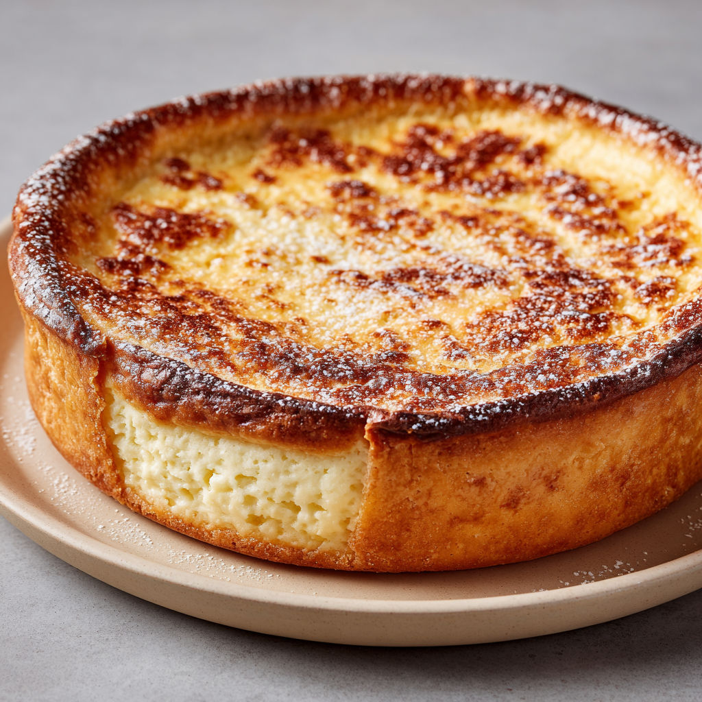 Un dessert alsacien au fromage blanc, frais sur son plateau.