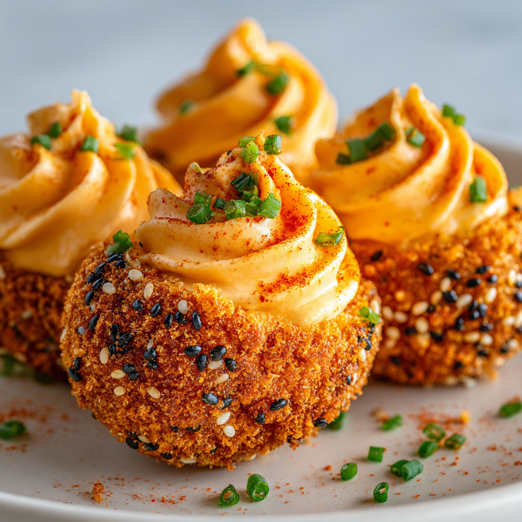 Bouchées mimosa crispy au chorizo, croquant et saveurs épicées à gogo.