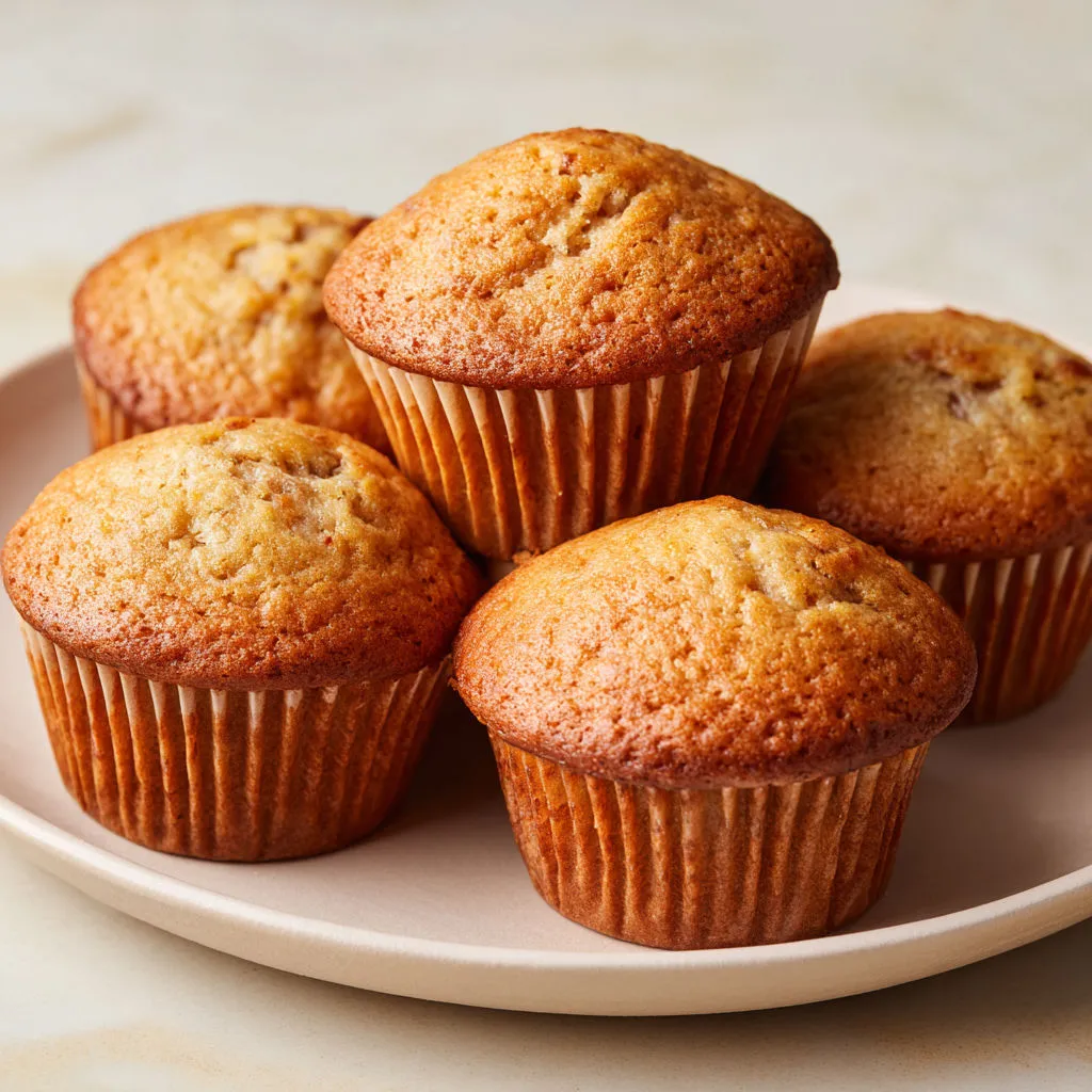 Muffins tout moelleux à la banane, parfaits à partager.