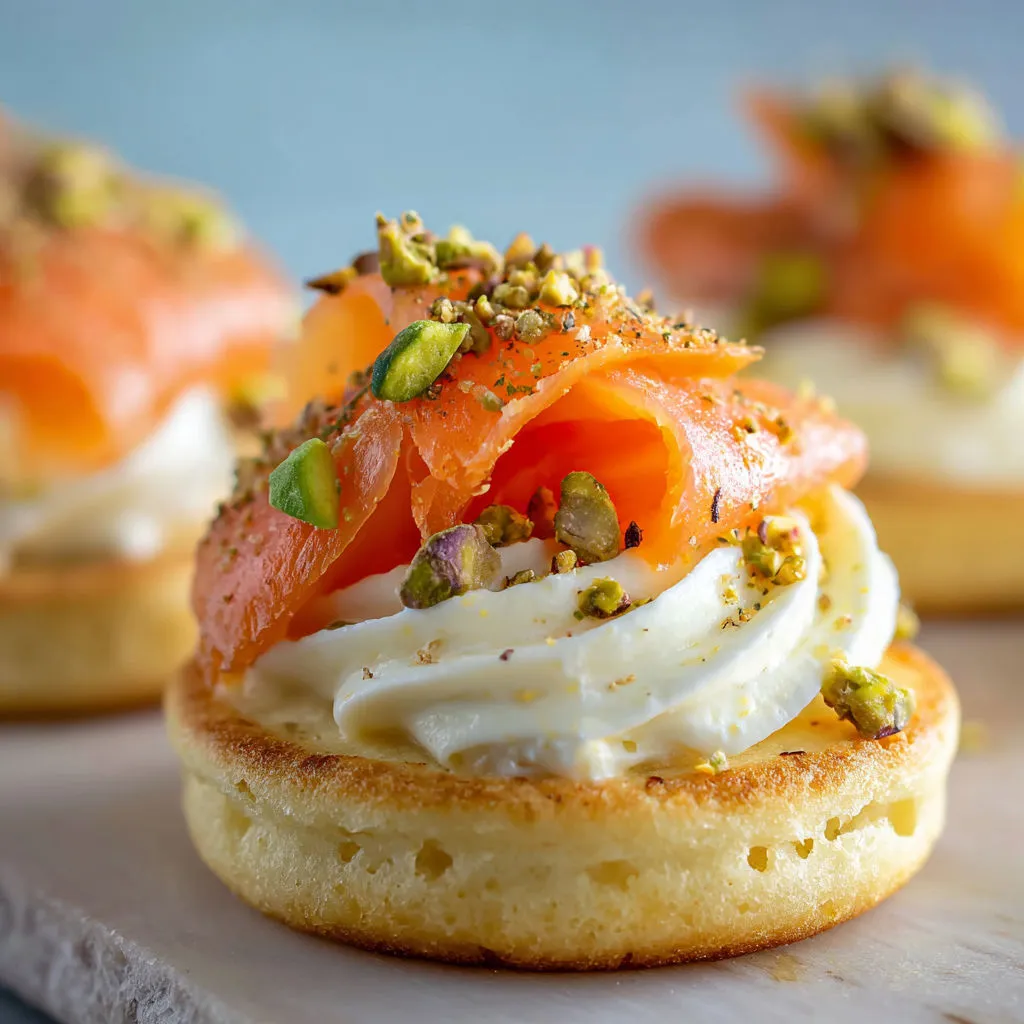Blinis moelleux saumon fumé et crème citron, élégance simplissime.